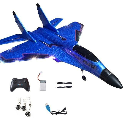 SearchFindOrder Remote Control Cars Blue 1 battery Super Cool 2.4g Glider Plane Foam RC Drone 530 Fixed Wing Airplane with Remote Control