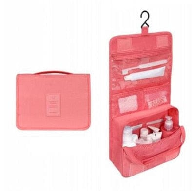 SearchFindOrder Rose Red / China Waterproof Travel Cosmetic Toiletries Bag with Hook