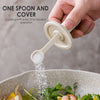 SearchFindOrder Seasoning Condiment Glass Jar with Lid and Spoon