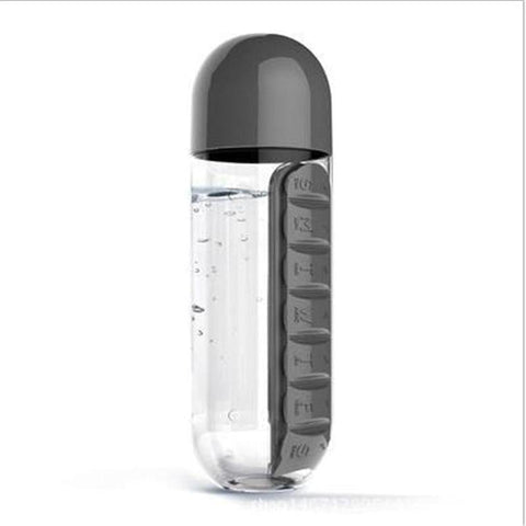 SearchFindOrder Seven-Day Pill Case with 600ml Sports Water Bottle