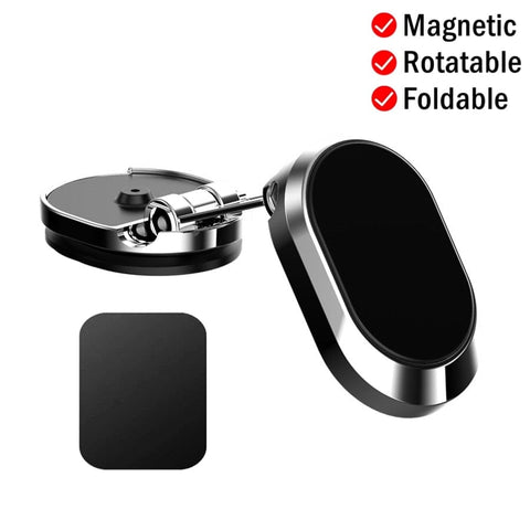 SearchFindOrder Silver 360° Rotation Foldable Magnetic Car Phone Holder