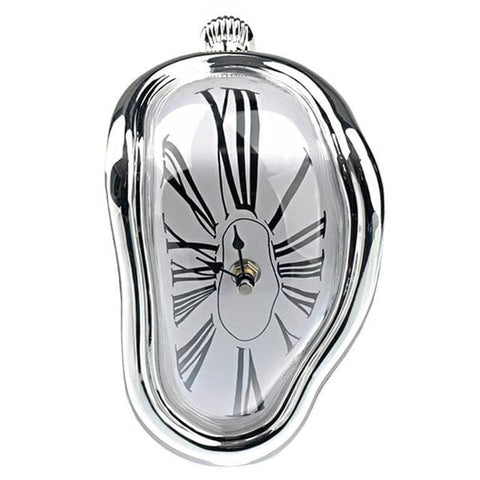 SearchFindOrder Silver Decorative Salvador Dali Melted Clock
