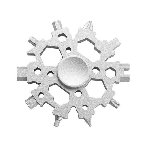 SearchFindOrder Silver on Silver / China 23-in-1 Stainless Steel Snowflake Multifunctional Tool Fidget Spinner
