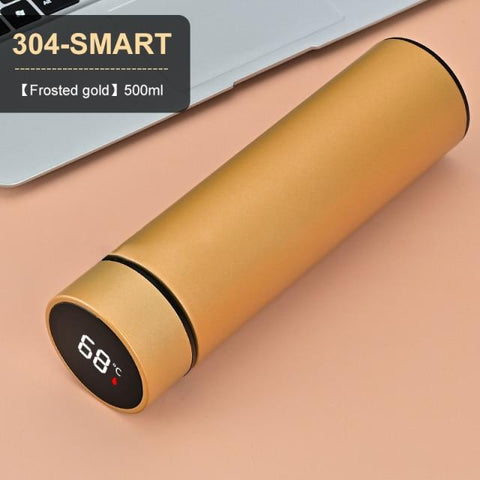 SearchFindOrder SPAIN / golden Intelligent Stainless Steel Thermos with Smart Temperature Display