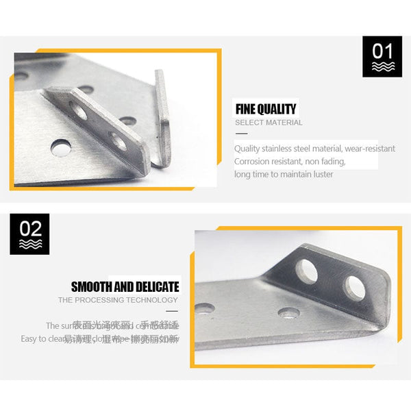 SearchFindOrder Stainless Steel Corner Connections For Furniture (4 Pieces)