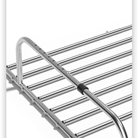 SearchFindOrder Stainless Steel Foldable Balcony Clothes Hanger and Shelf