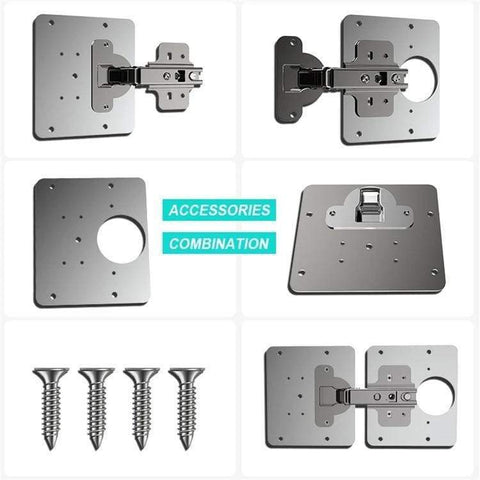 SearchFindOrder Stainless Steel Plate Hinge Repair Kit (4 Piece Set)