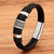SearchFindOrder Steel / 23cm Woven Leather Stainless Steel Bracelet