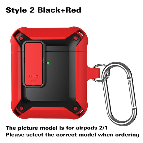 SearchFindOrder Style 2 Black Red / For Airpods 3 2021 Shockproof Protective Cover for Apple AirPods 1, 2 and Pro