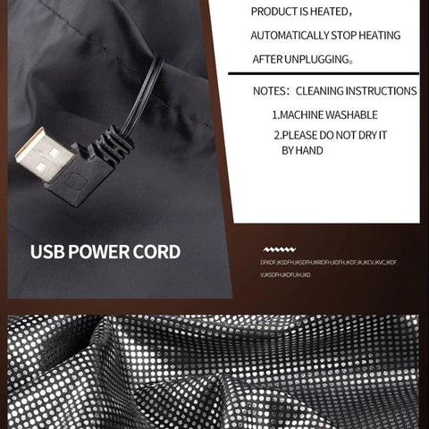 SearchFindOrder Thermal USB Electric Heating Vest (9 Adjustable Heating Zones)