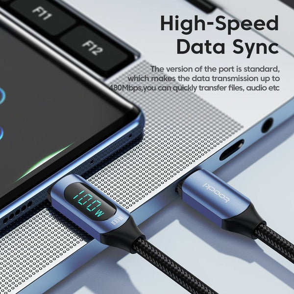 SearchFindOrder Turbo Connect Led Display Fast Phone Charging USB Type-C to USB Type-C Cable