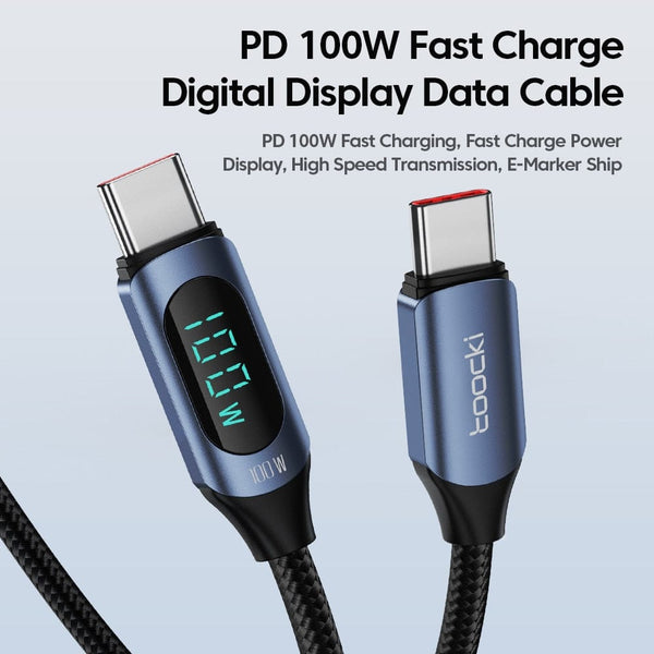 SearchFindOrder Turbo Connect Led Display Fast Phone Charging USB Type-C to USB Type-C Cable
