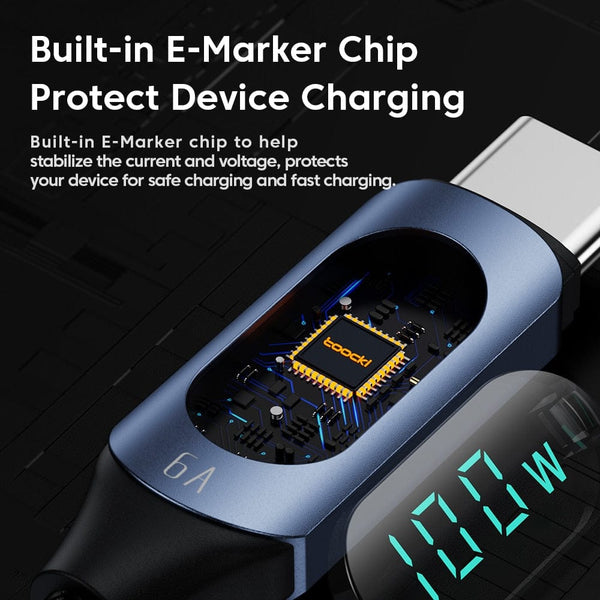SearchFindOrder Turbo Connect Led Display Fast Phone Charging USB Type-C to USB Type-C Cable