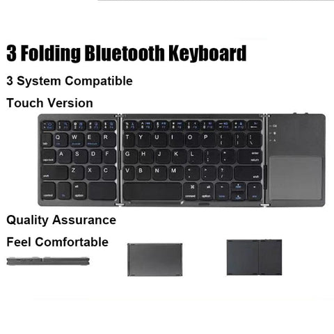 SearchFindOrder Universal Mini Foldable Wireless Keyboard with Touchpad