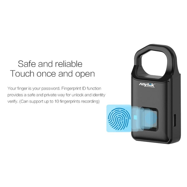 SearchFindOrder USB Rechargeable Portable Intelligent Fingerprint Padlock