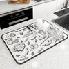 SearchFindOrder Vegetable whit / 30x20cm Kitchen Countertop Water Absorbent Mat