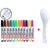 SearchFindOrder Vibrant Watercolor Brush Pens (12 Pieces & Ceramic Spoon)