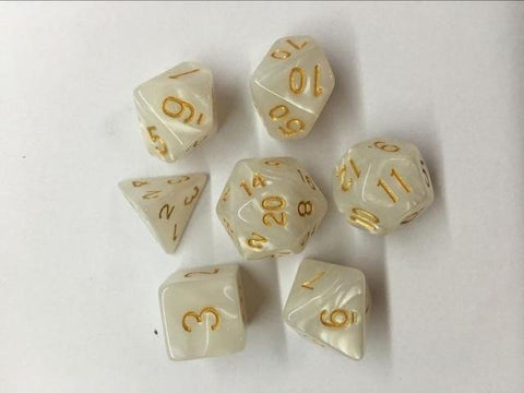 SearchFindOrder White 7pcs/set 17 Colors Multifaceted Dice