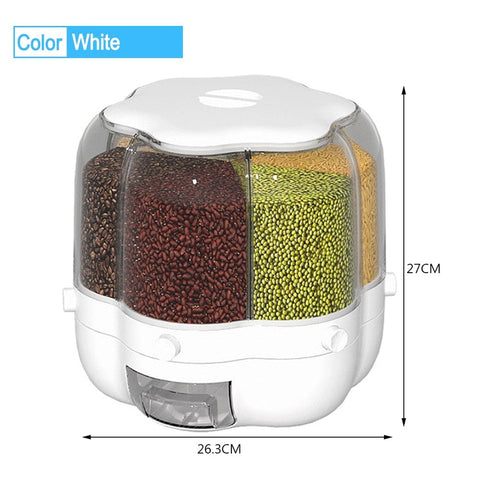 SearchFindOrder White / China Rotatable Transparent Grain Seed Rice Cereal Dispenser
