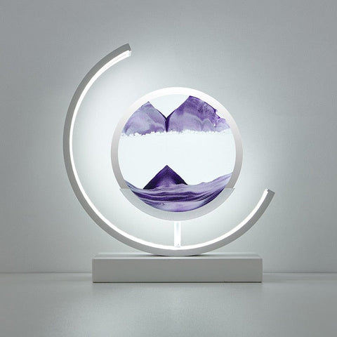 SearchFindOrder White Moon-Purple / Remote control Creative Sandscape 3D LED Table Lamp
