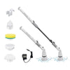 SearchFindOrder White stretch long / EU Electric Rotating Brush, Wireless Charge, Kitchen & Bathroom Cleaning Set