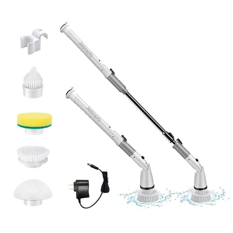 SearchFindOrder White stretch long / EU Electric Rotating Brush, Wireless Charge, Kitchen & Bathroom Cleaning Set