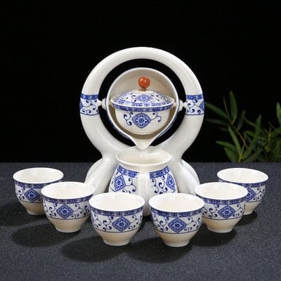 SearchFindOrder White Unique Ancient Chinese Porcelain Teapot Set (Eight Piece Set)