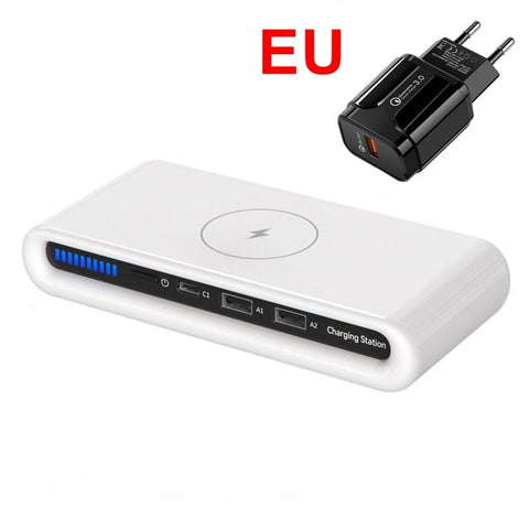 SearchFindOrder With EU Adapter 4-in-1 Smart Wireless Charging Station