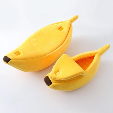 SearchFindOrder Yellow / Medium For 3-5.5 Ibs Fun Comfy Banana Pet Bed House