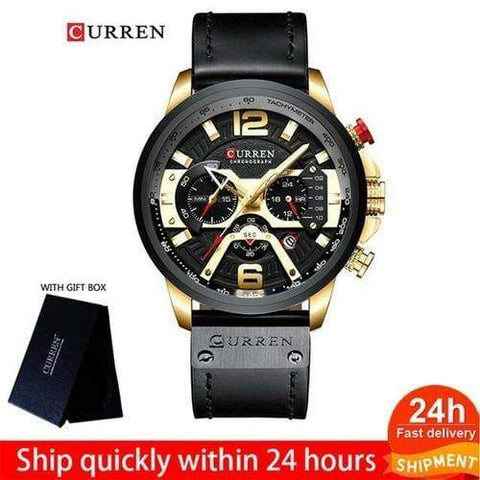 Yellow Angel Jewelry & Watches BG with box Watch Men Business Watches Leather band Wristwatch