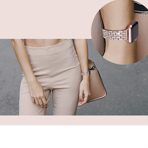 Yellow Angel Jewelry & Watches Women Diamond watch strap For Apple Watch Band SE